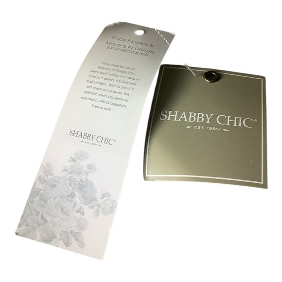 Shabby Chic Pink Faux Peony Floral & Yellow Ribbed Ceramic Pot Set Home Decor - Picture 4 of 11